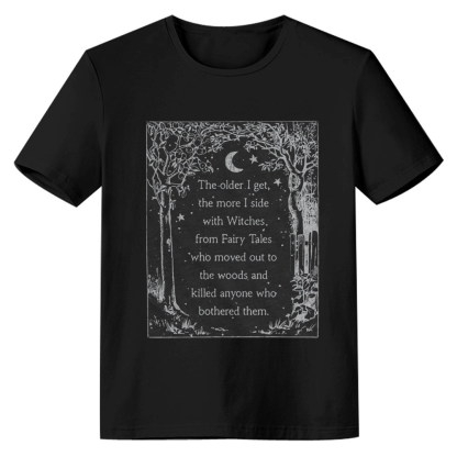 Adult Unisex Witch Fairy Halloween Black T-shirt Costume