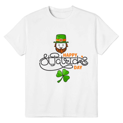Adult Unisex Happy St. Patrick's Day White T-shirt