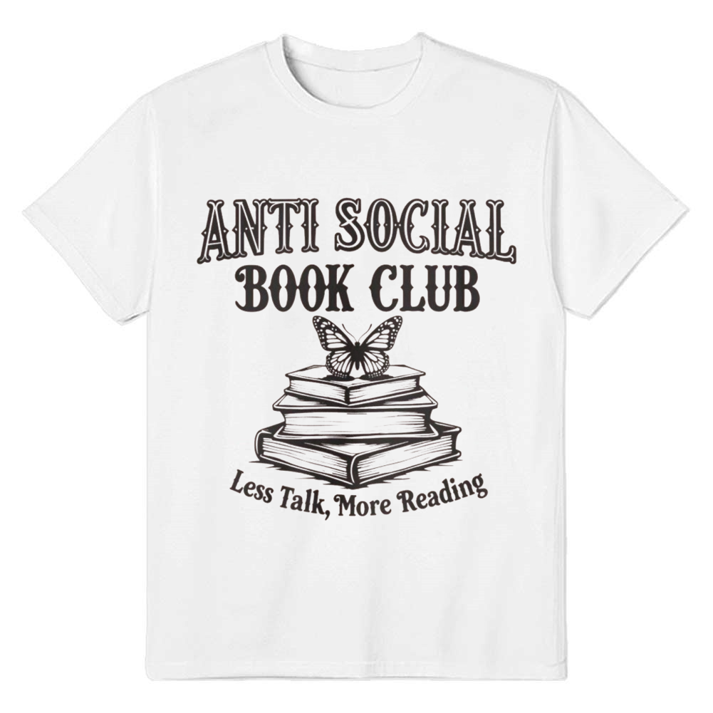  Anti Social  Book Club Tee World Book Day White T-shirt