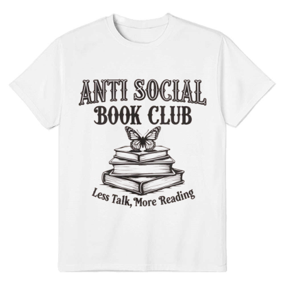  Anti Social  Book Club Tee World Book Day White T-shirt