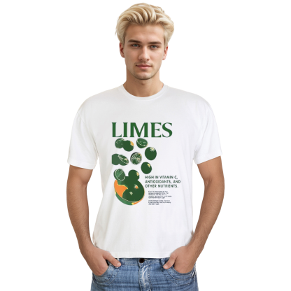 Adult Unisex Limes Graphi Fruit Food Lover Summer White T-shirt Costume