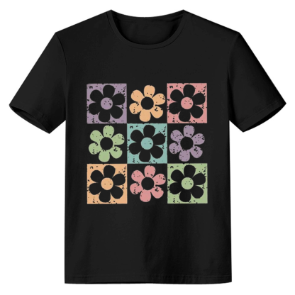 Adult Women Floral Printed Black T-shirt Costume