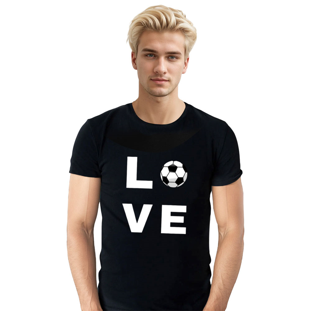 Adult Unisex Love Football Soccer Lover Black T-shirt Costume