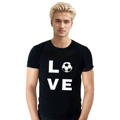 Adult Unisex Love Football Soccer Lover Black T-shirt Costume