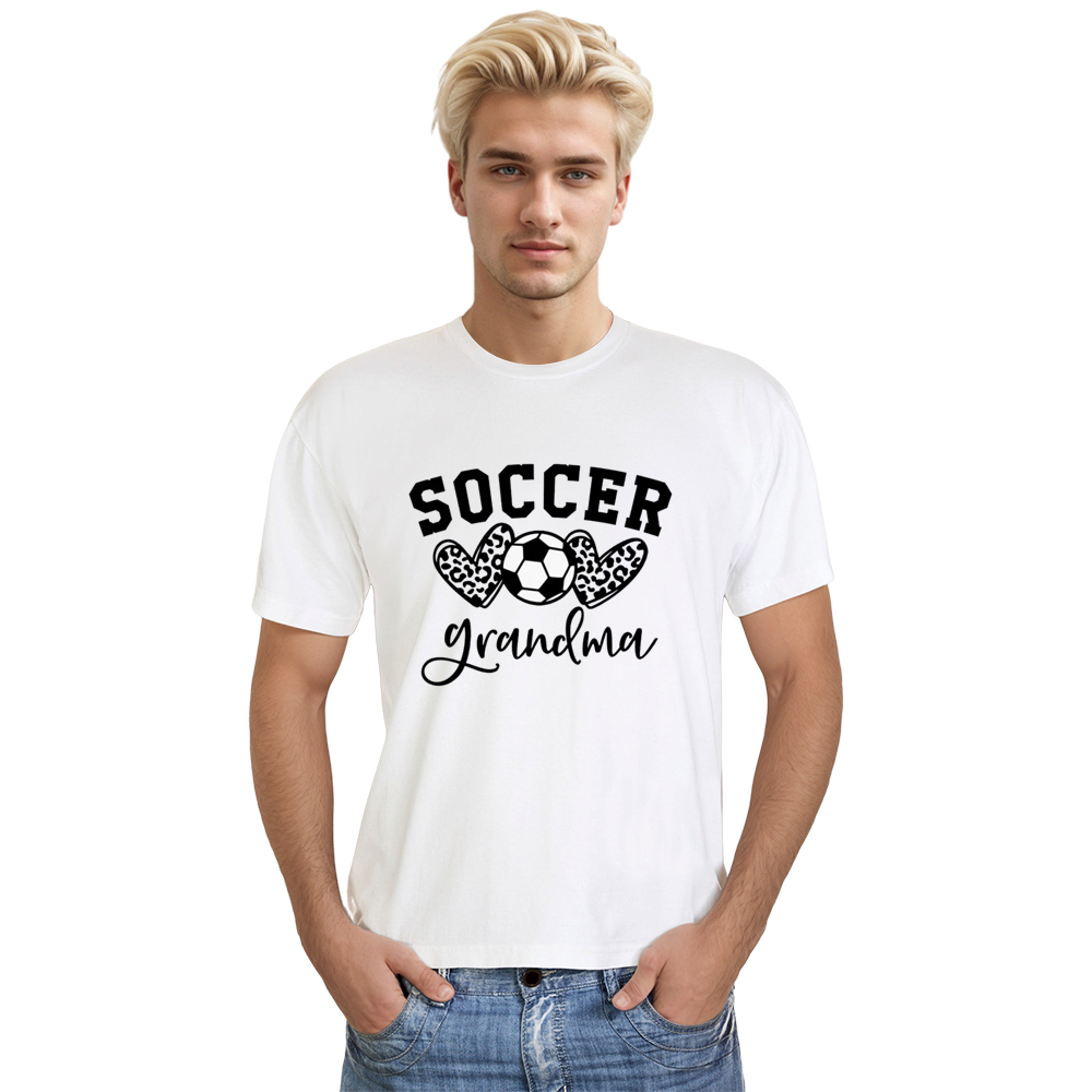 Adult Unisex Football Soccer Grandma Lover White T-shirt Costume