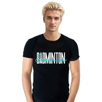 Adult Unisex Badminton Gift Black Sport T-shirt Costume