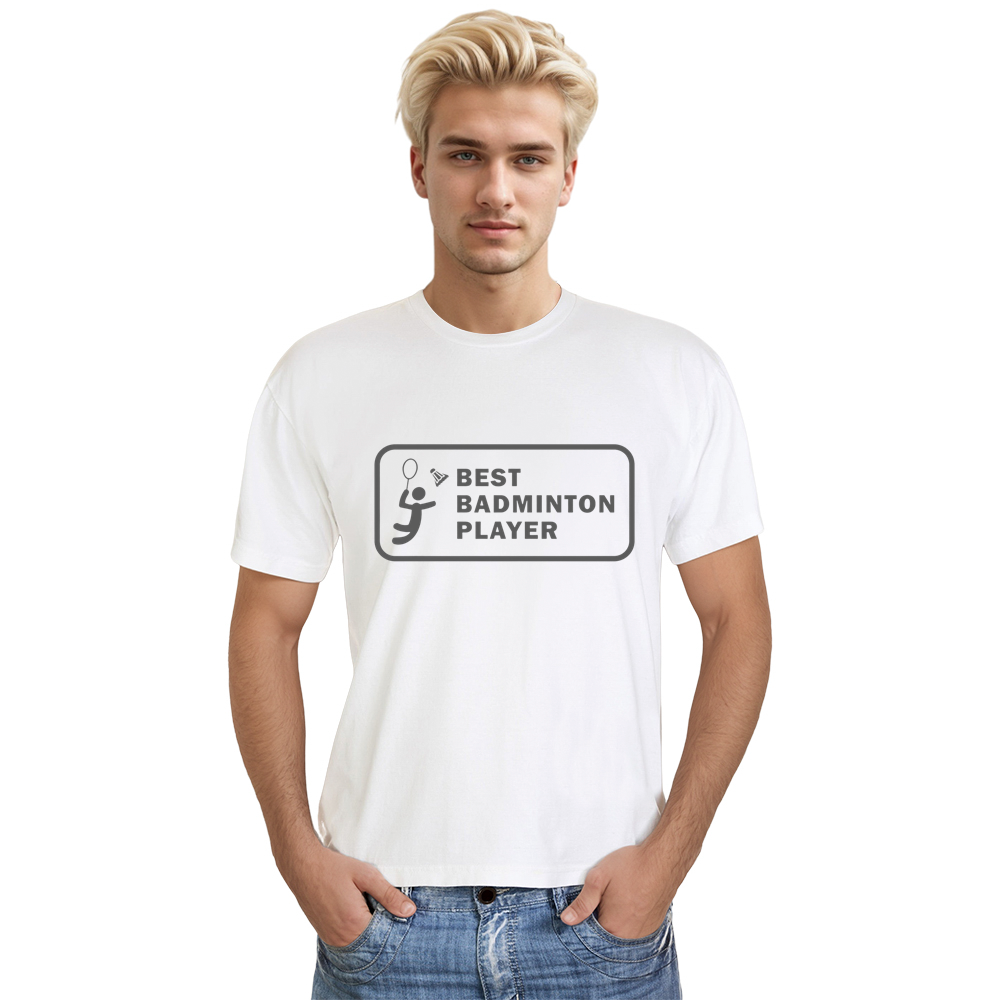 Adult Unisex Best Badminton Player White Sport T-shirt Costume