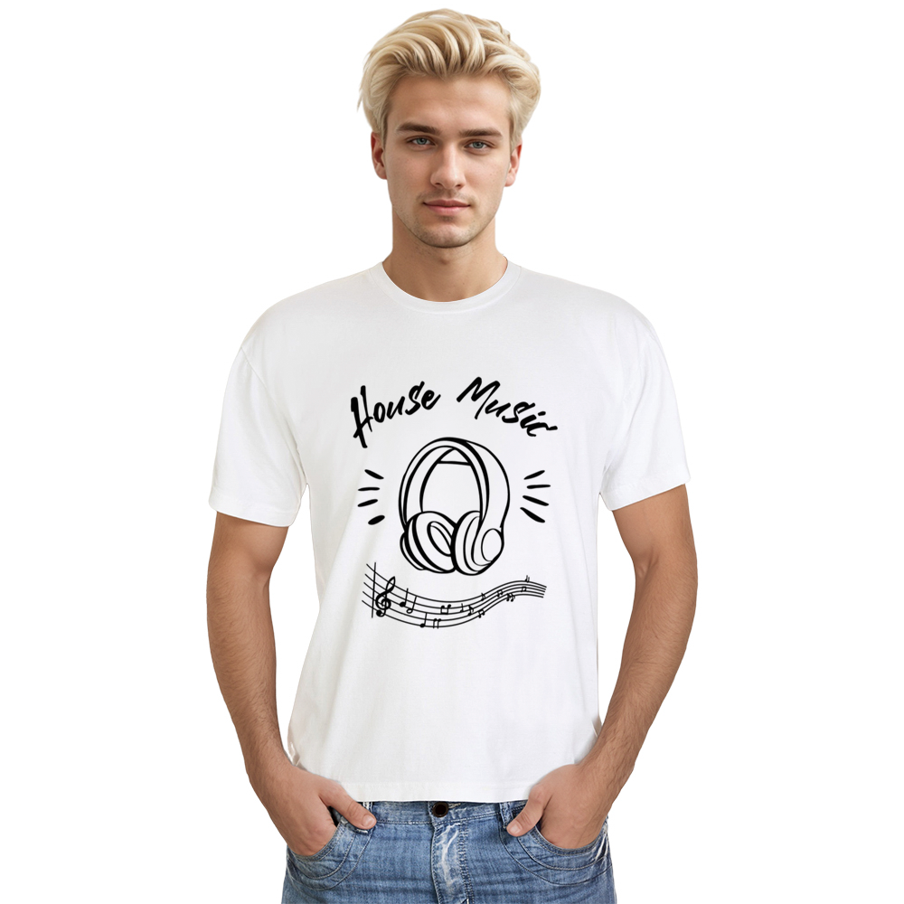 Adult Unisex Headphones Music Festival White T-shirt Costume
