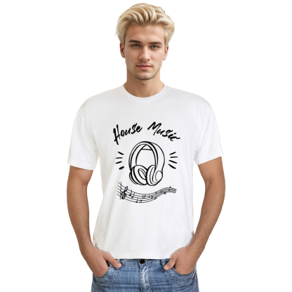 Adult Unisex Headphones Music Festival White T-shirt Costume