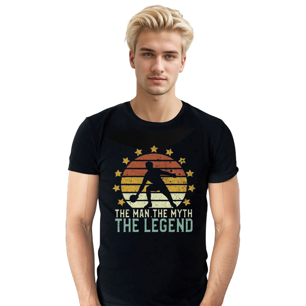 Adult Unisex The Myth The Legend Ping Pong Sport Lover Black T-shirt Costume