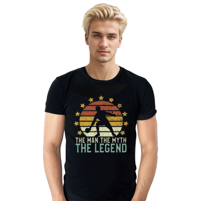 Adult Unisex The Myth The Legend Ping Pong Sport Lover Black T-shirt Costume