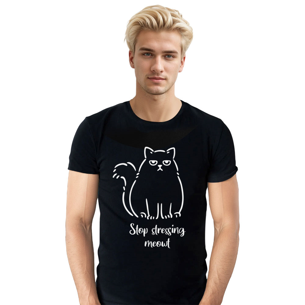 Adult Unisex Cat Pet Lover Cat Owner Gift Black T-shirt