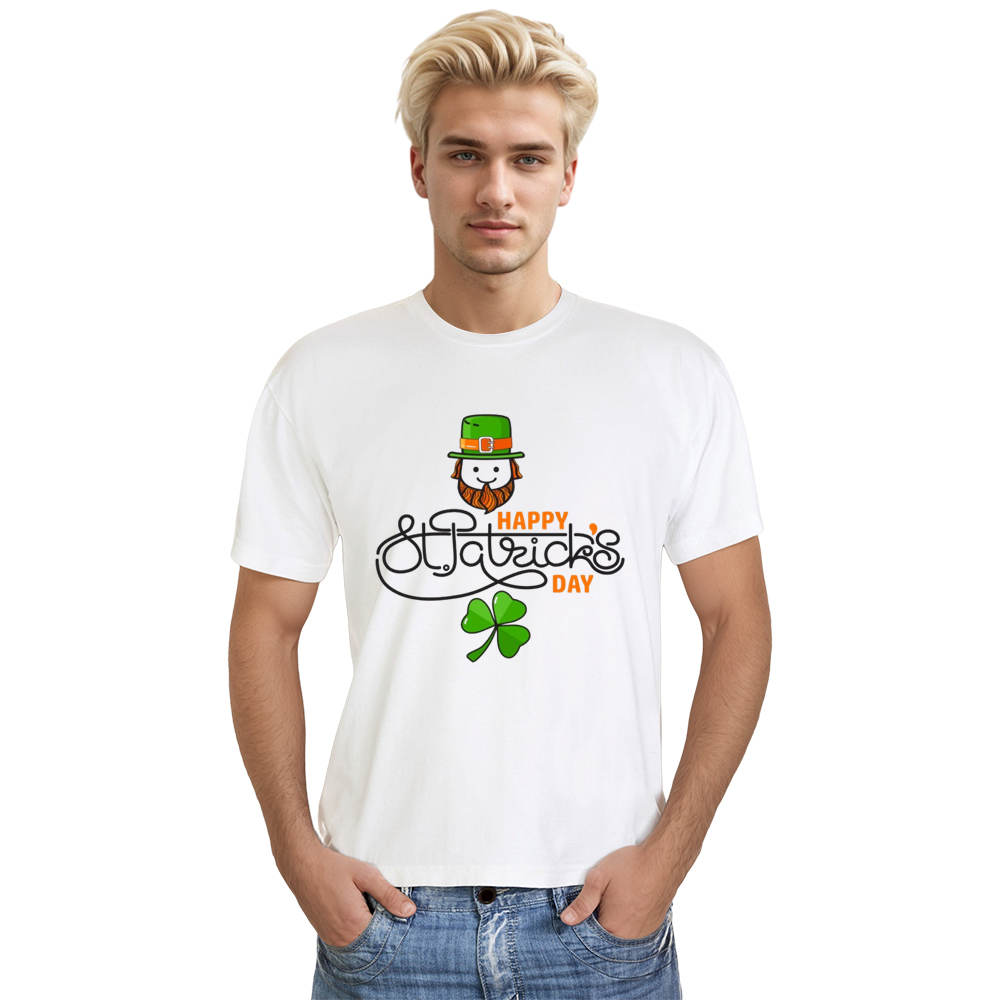 Adult Unisex Happy St. Patrick's Day White T-shirt