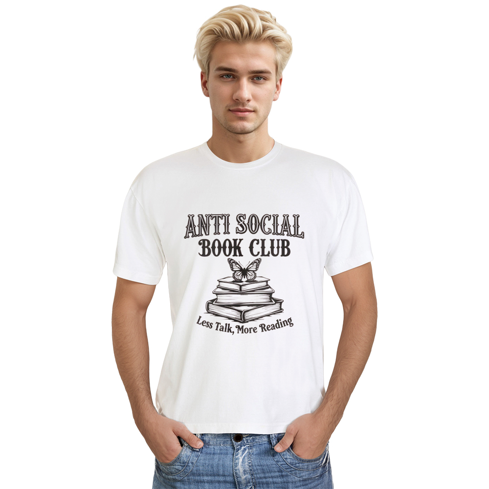  Anti Social  Book Club Tee World Book Day White T-shirt