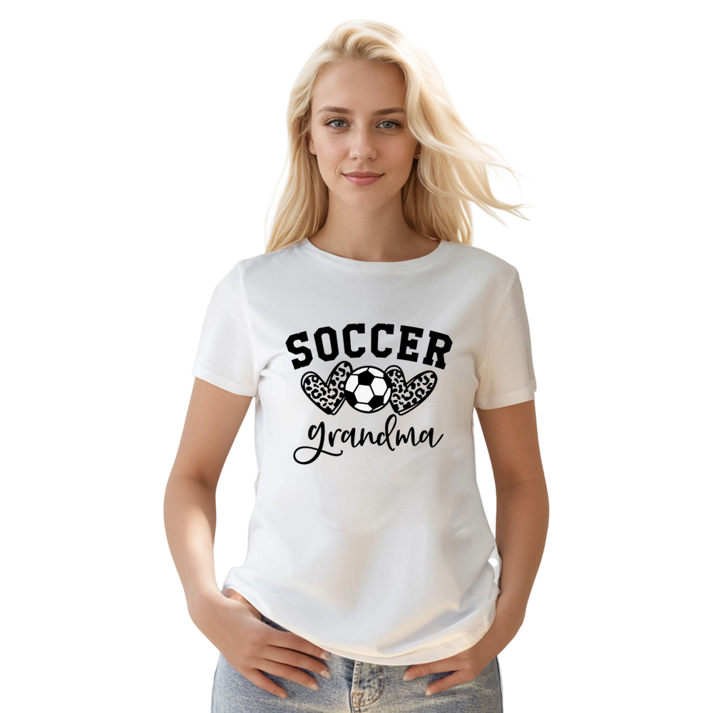 Adult Unisex Football Soccer Grandma Lover White T-shirt Costume