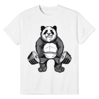 Adult Unisex Panda Gym Wild Animals Panda Lover White T-shirt Costume