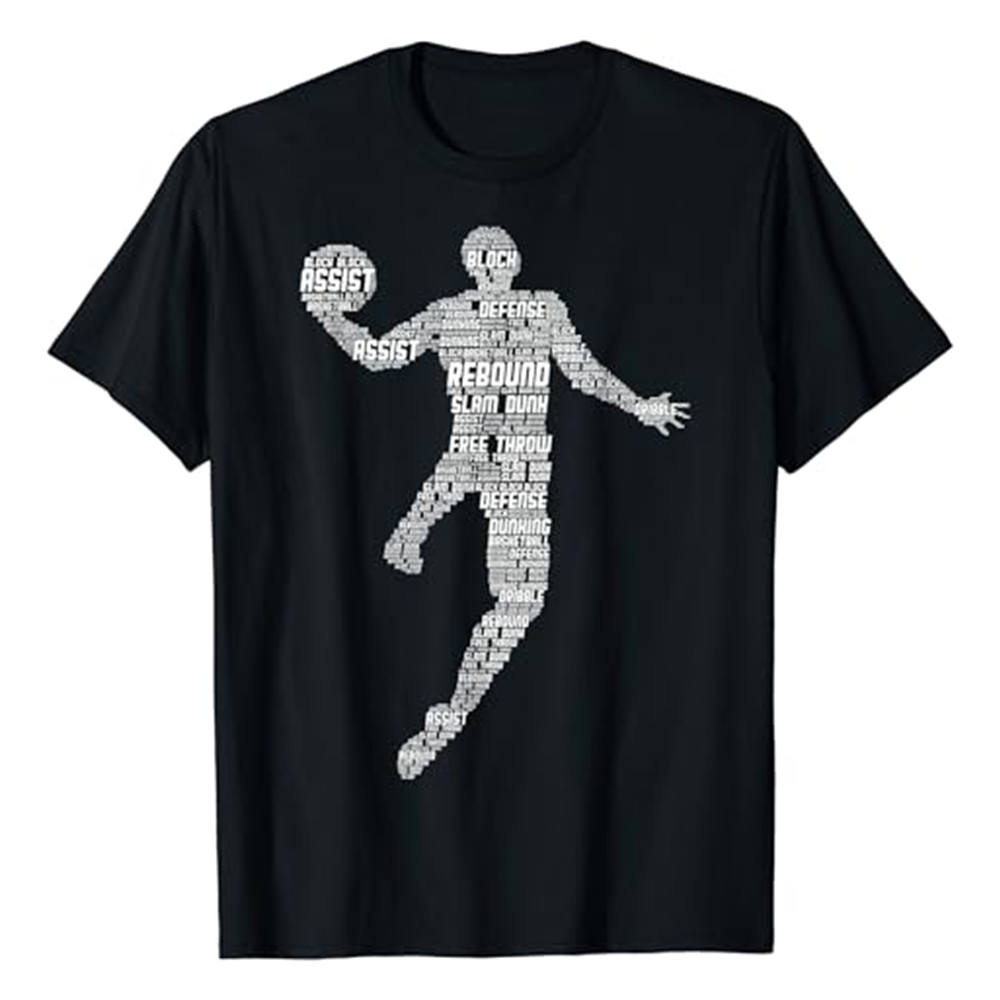 Adult Unisex Letter Basketball Lover Black T-shirt Costume