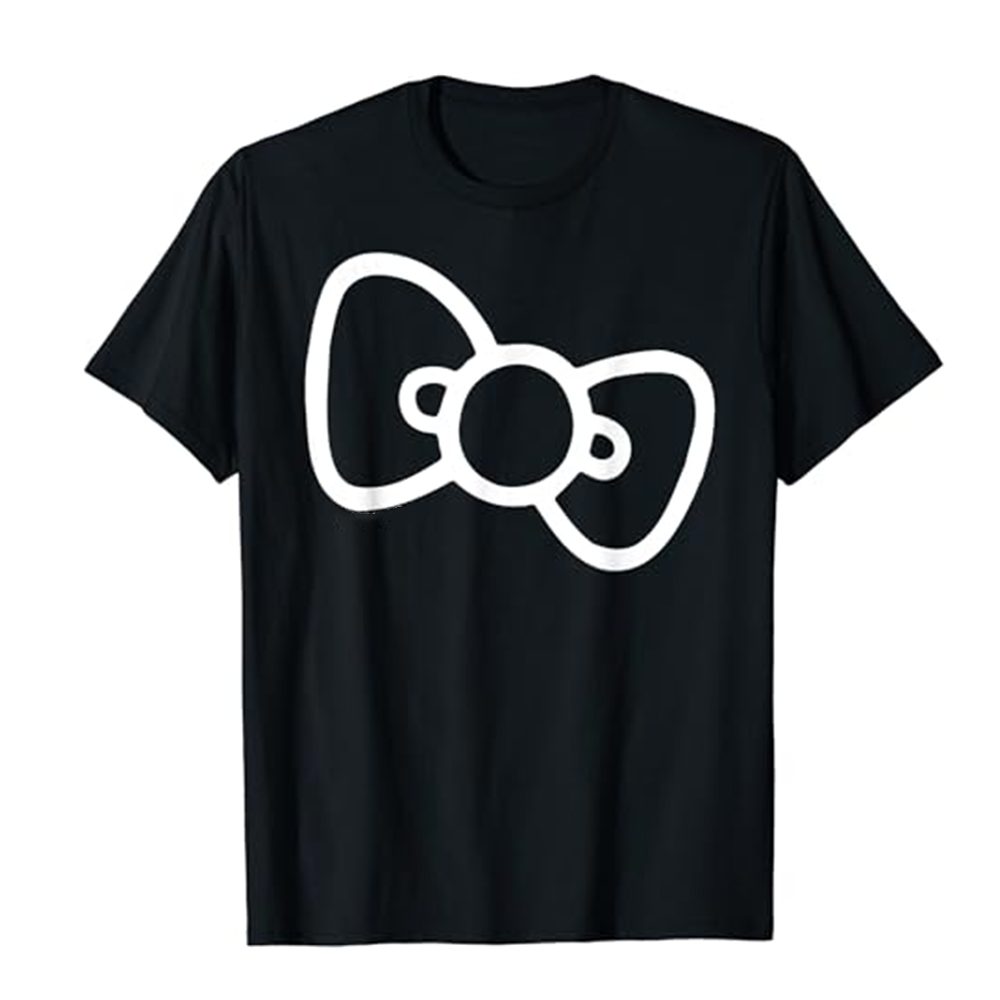 Adult Women Retro Bow Black T-shirt Costume