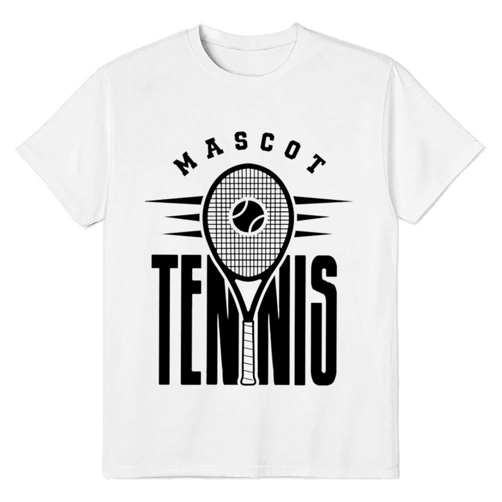 Adult Unisex Tennis Mascot Sport Lover White T-shirt Costume