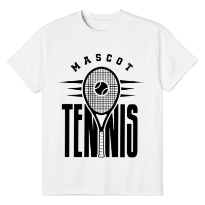 Adult Unisex Tennis Mascot Sport Lover White T-shirt Costume