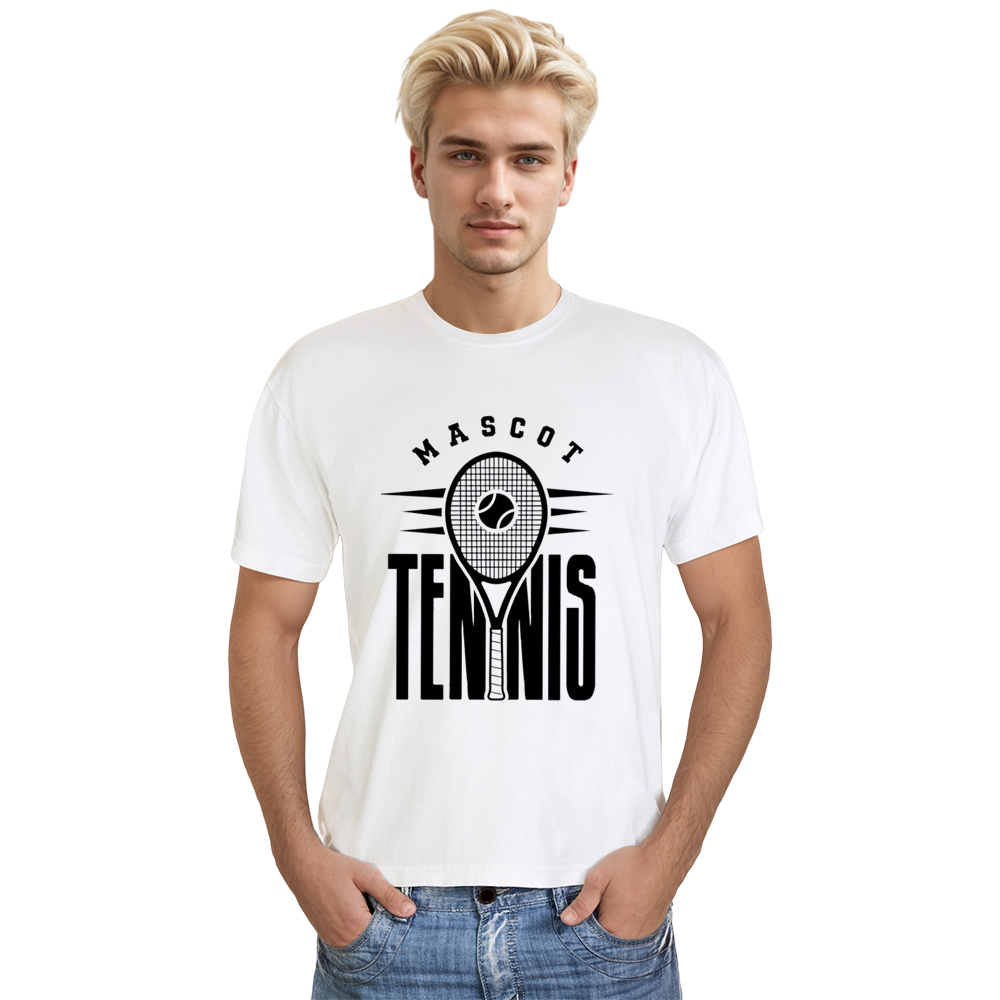 Adult Unisex Tennis Mascot Sport Lover White T-shirt Costume
