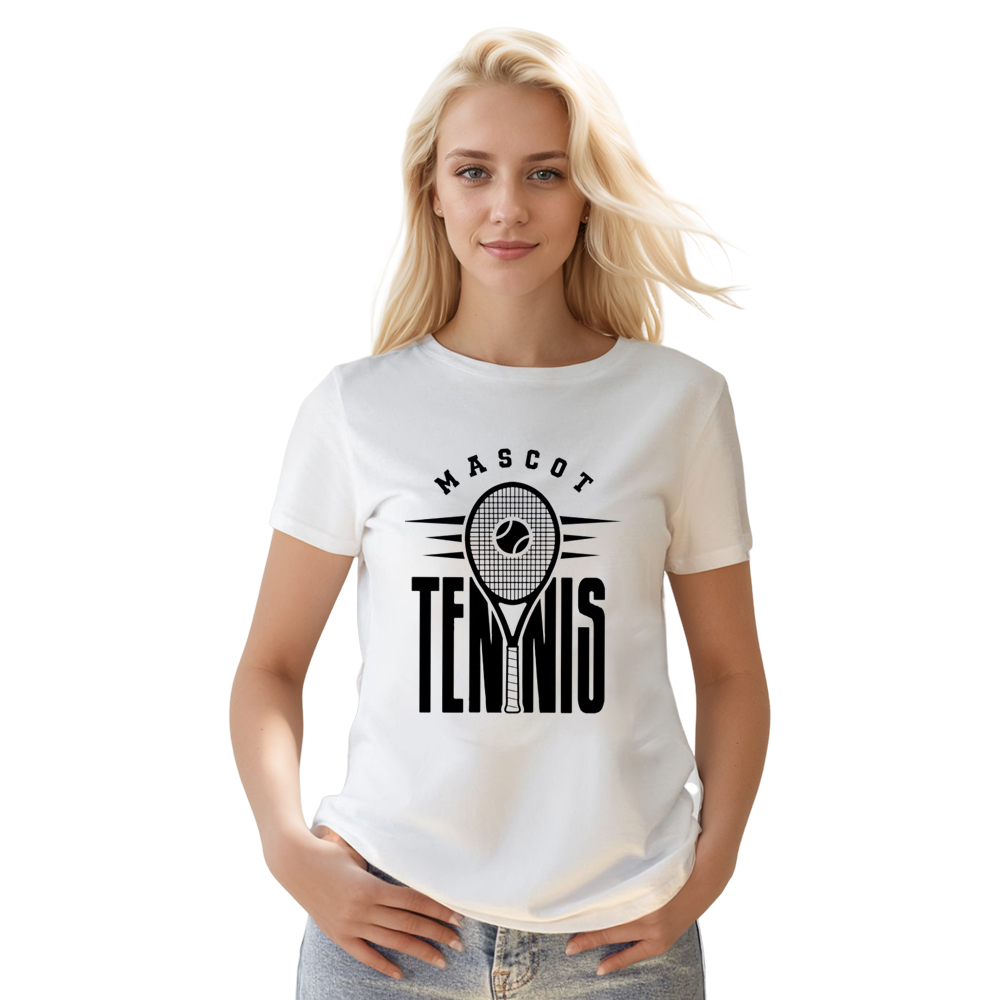 Adult Unisex Tennis Mascot Sport Lover White T-shirt Costume