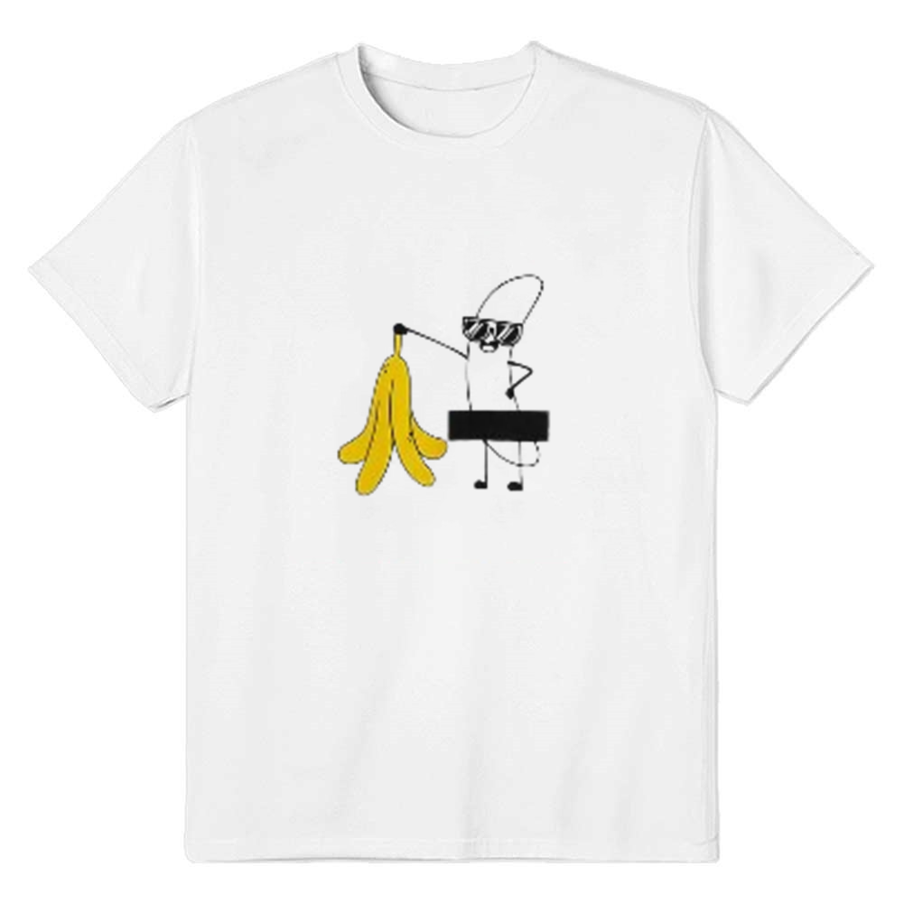 Adult Unisex Cartoon Banana Funny Fruit Food Lover White T-shirt Costume