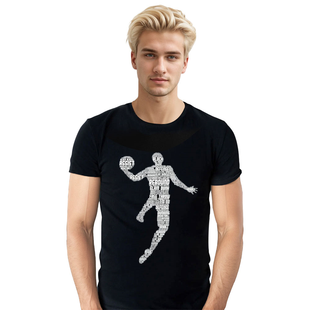 Adult Unisex Letter Basketball Lover Black T-shirt Costume