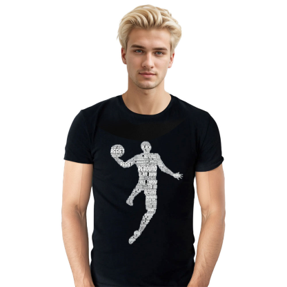 Adult Unisex Letter Basketball Lover Black T-shirt Costume
