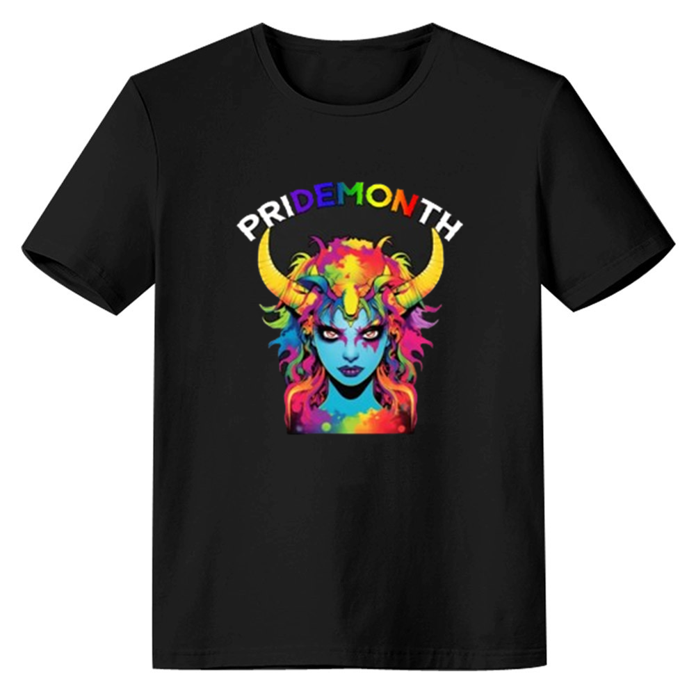 Adult Pride Month Demon Women Black T-shirt Costume