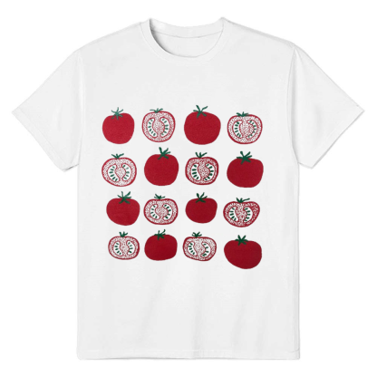Adult Unisex Tomato Fruit Foodie Food Lover White T-shirt Costume