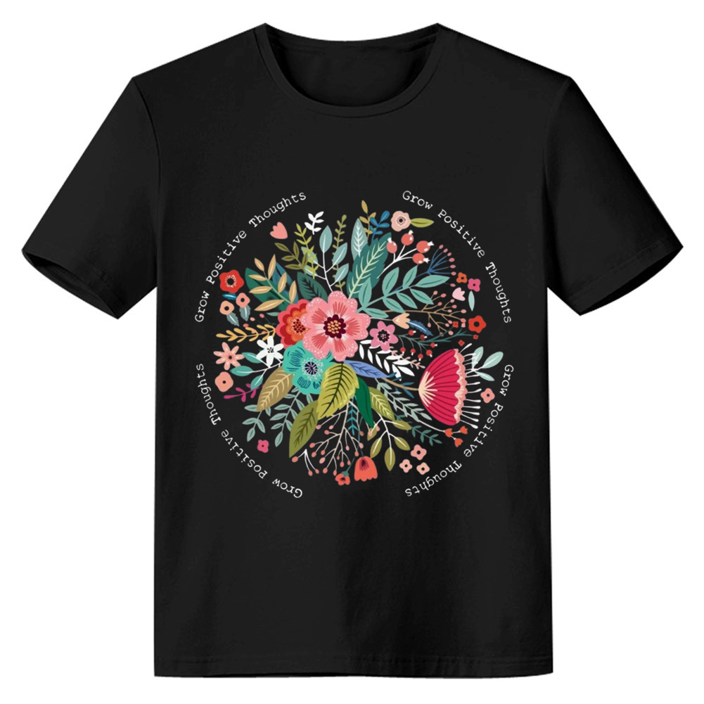 Adult Women Summer Flower Black T-shirt Costume