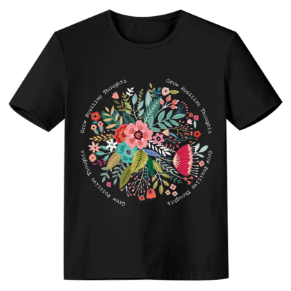 Adult Women Summer Flower Black T-shirt Costume