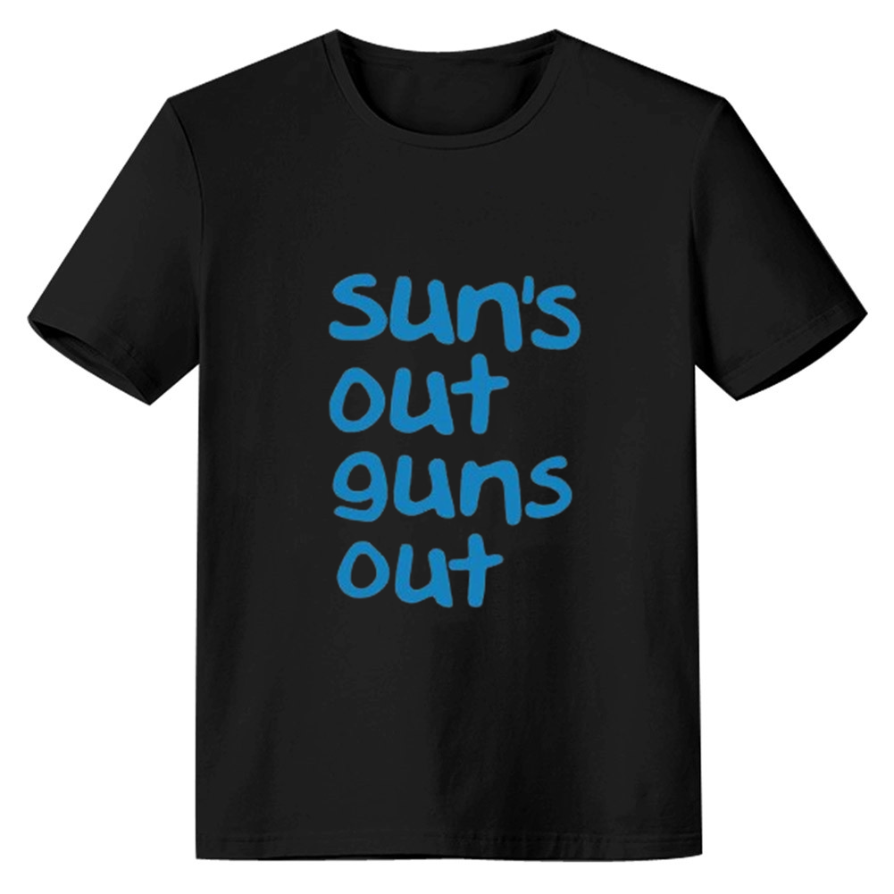 Adult Sun's Out Beach Fitness Gym Workout Sport Black T-shirt Costume