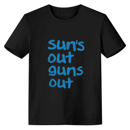 Adult Sun's Out Beach Fitness Gym Workout Sport Black T-shirt Costume