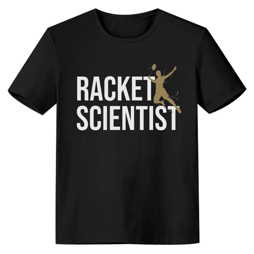 Adult Unisex Racket Scientist Badminton Black Sport T-shirt Costume