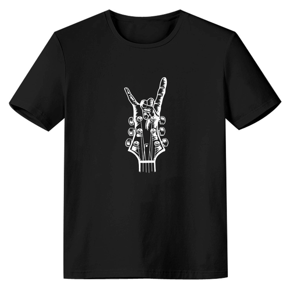 Adult Unisex Music Festival Guitar Rock Black T-shirt Costume