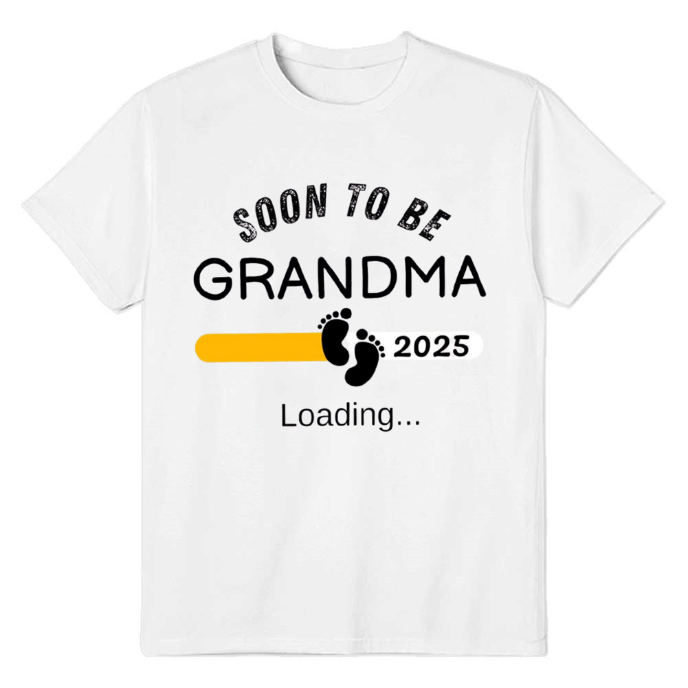 Adult Soon To Be A Grandma 2025 New Year White Festival T-shirt