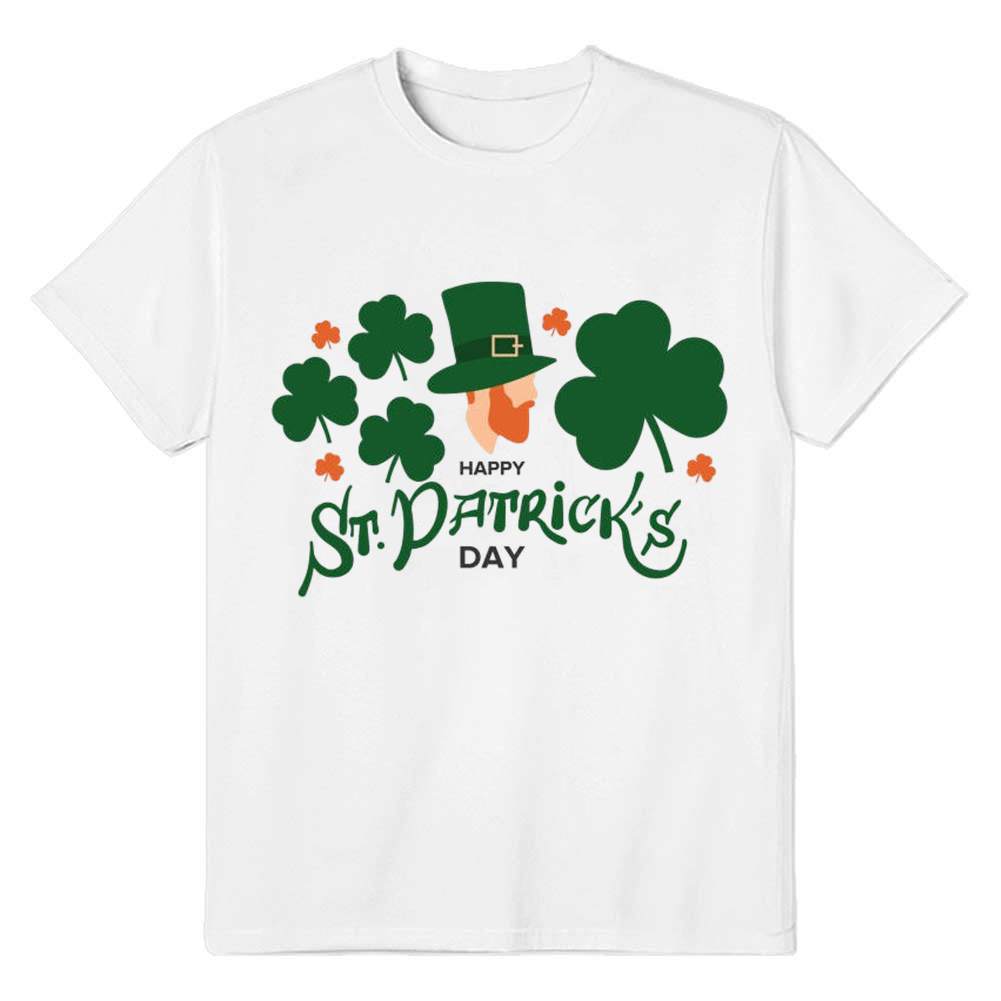 Adult Unisex Clover St. Patrick's Day White T-shirt