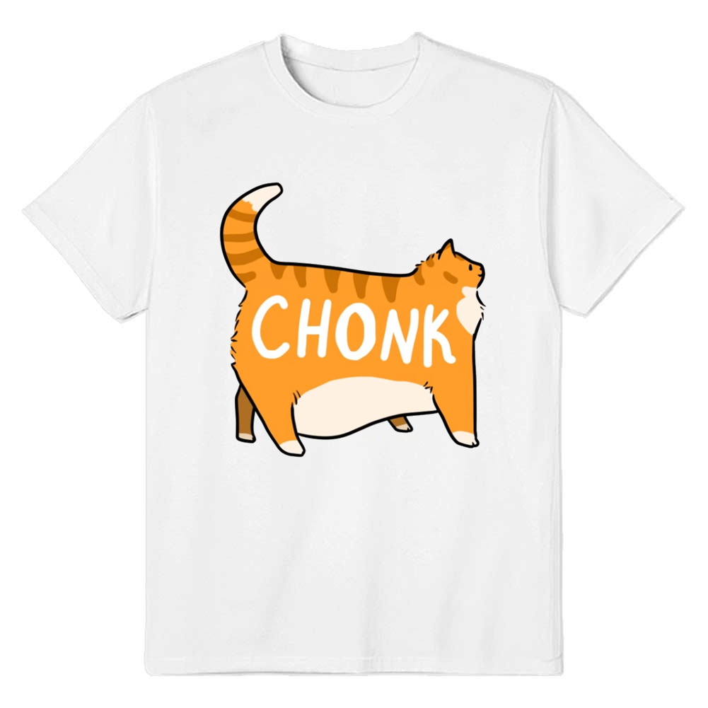 Orange Tabby Cat Fat Cat Pet Lover Adult Unisex Animals White T-shirt