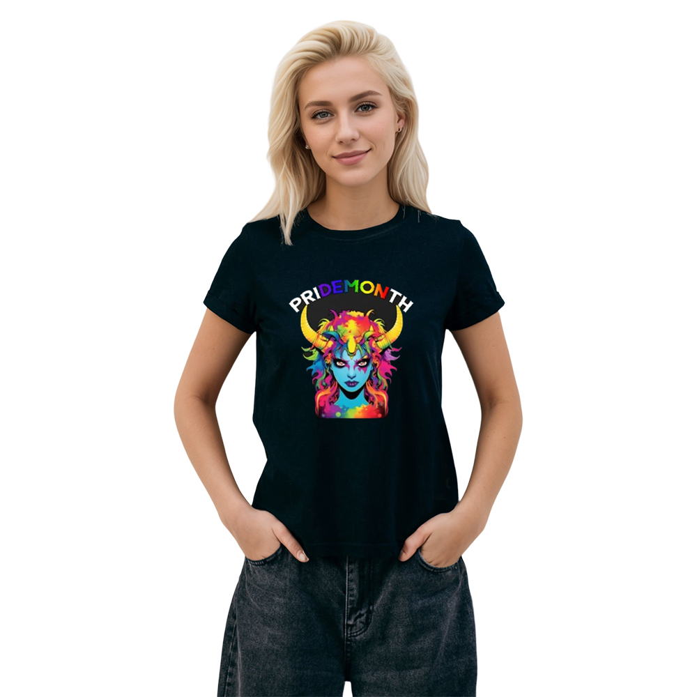 Adult Pride Month Demon Women Black T-shirt Costume