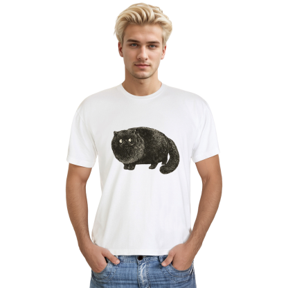 Adult Unisex Black Cat Pet Lover White T-shirt Costume