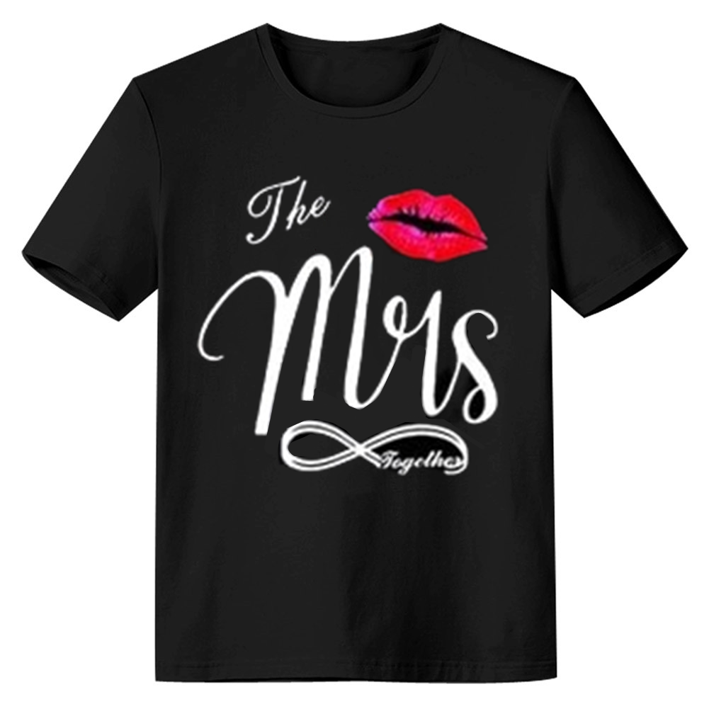 Adult Mr And Mrs Husband Wife Couple Valentine's Day Black T-shirt Costume