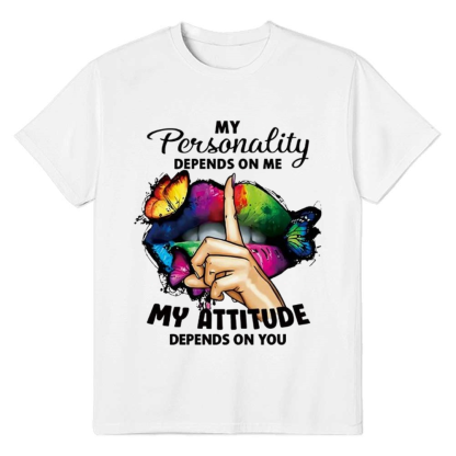 Adult Women Colored Lips Summer White T-shirt Costume