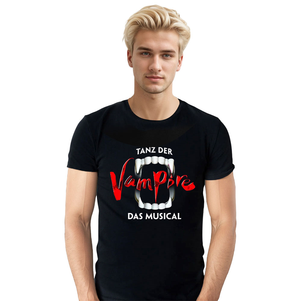 Adult Unisex Musical Vampire Halloween Black T-shirt Costume