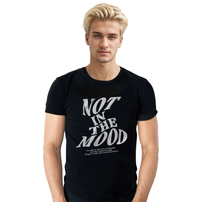 Adult Unisex Not In The Mood Emotion Black T-shirt Costume