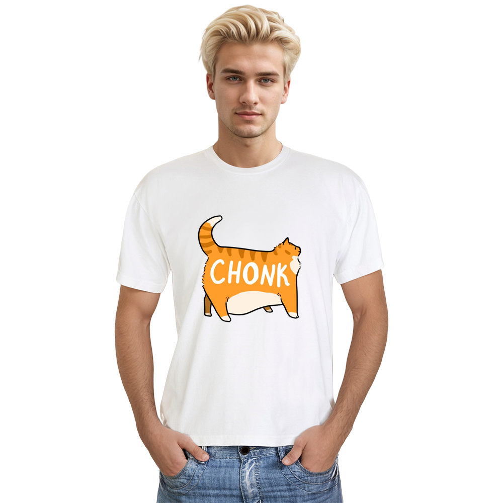 Orange Tabby Cat Fat Cat Pet Lover Adult Unisex Animals White T-shirt