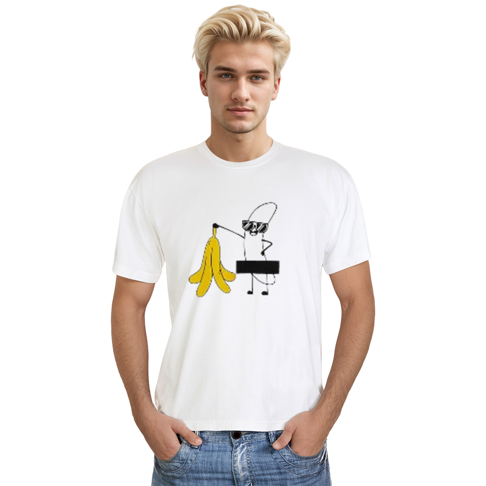 Adult Unisex Cartoon Banana Funny Fruit Food Lover White T-shirt Costume