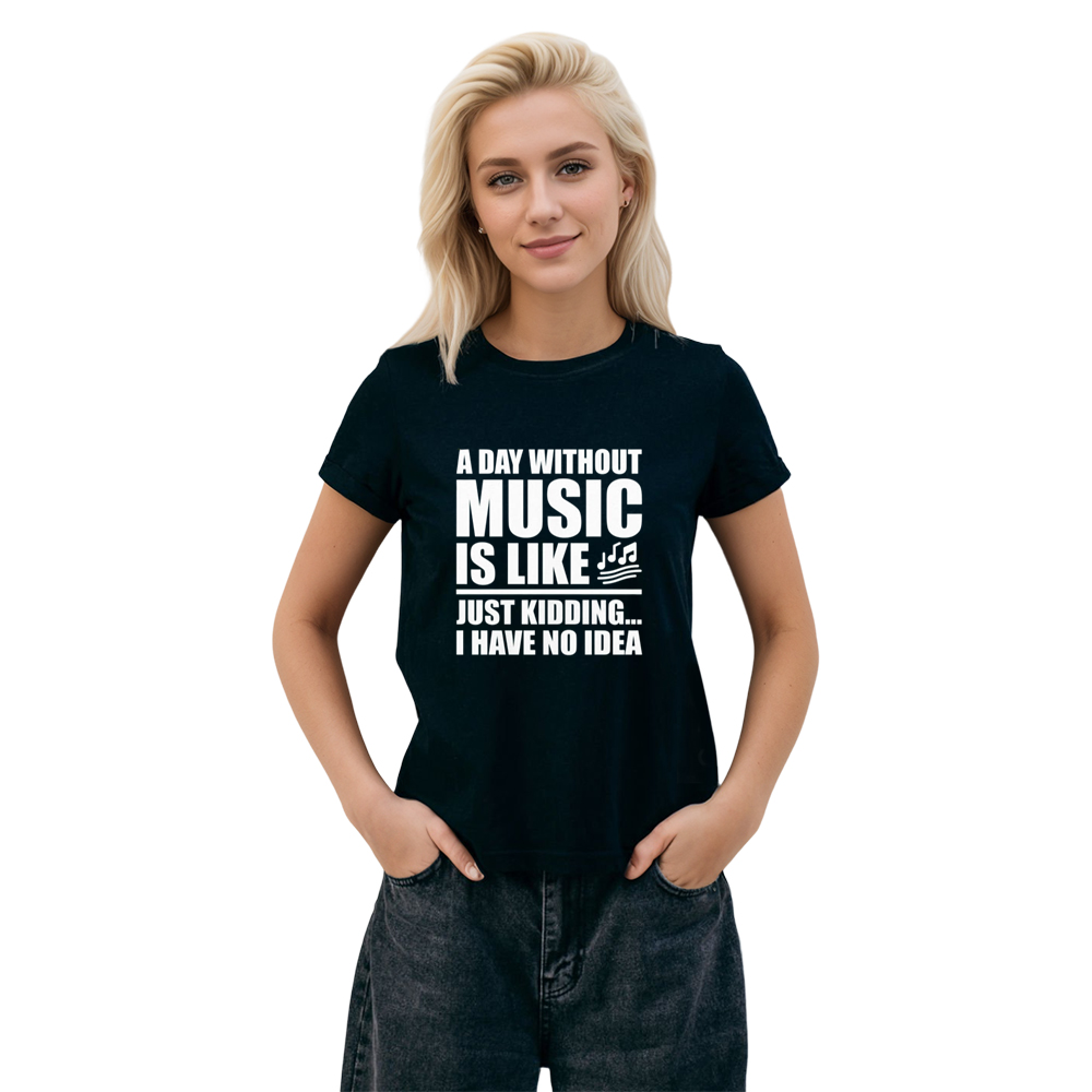 Adult Unisex Funny Music Lover Music Festival Black T-shirt Costume