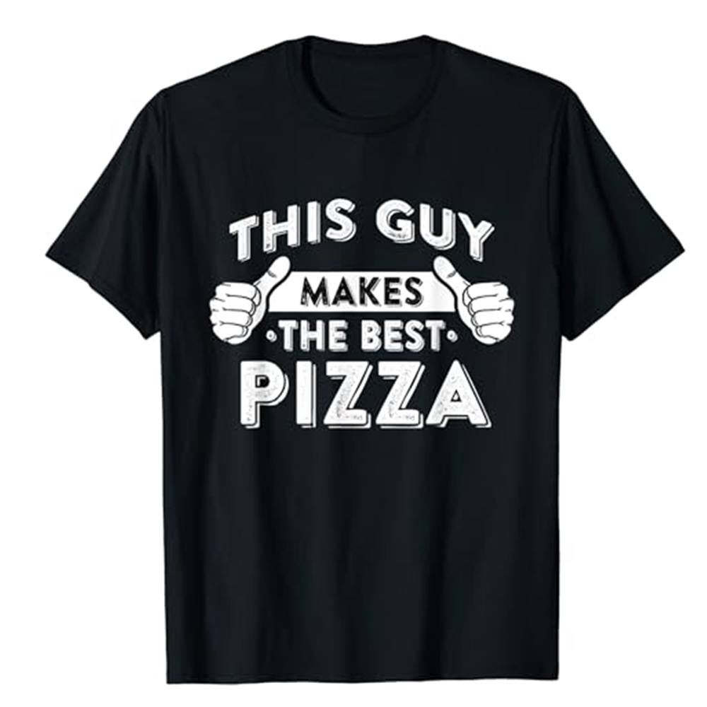 Adult Unisex This Guy Makes The Best Pizza Food Lover Black Short Sleeve T-shirt Costume
